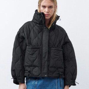 Zara Quilted Jacket Black